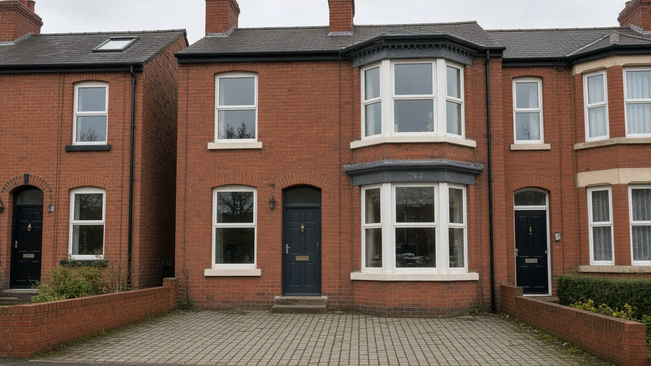 Example image: terraced house in Gilesgate, Durham, with a small permeable parking space